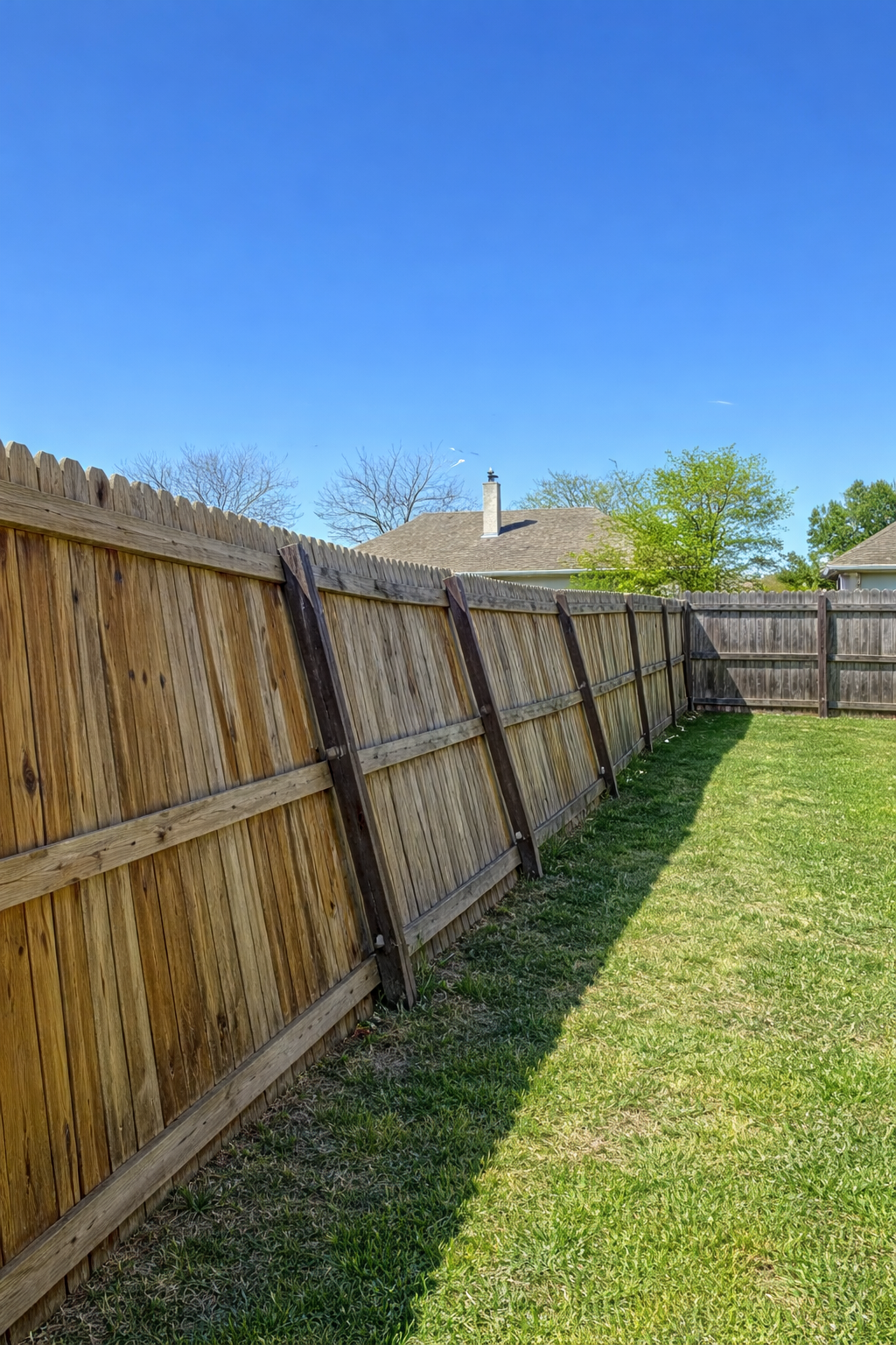 Fence leaning and post rotting